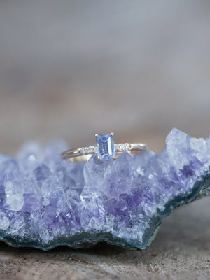 Lavender Sapphire and Diamond Ring in Ethical Gold - Gardens of the Sun | Ethical Jewelry