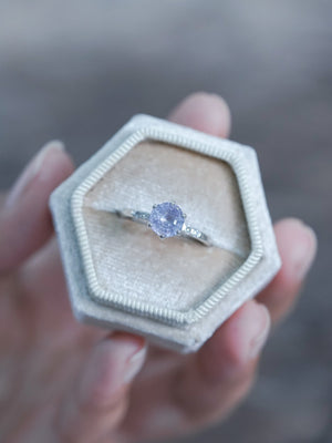 Lavender Sapphire Ring in White Gold - Gardens of the Sun | Ethical Jewelry