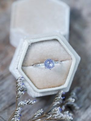 Lavender Sapphire Ring in White Gold - Gardens of the Sun | Ethical Jewelry