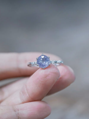 Lavender Sapphire Ring in White Gold - Gardens of the Sun | Ethical Jewelry