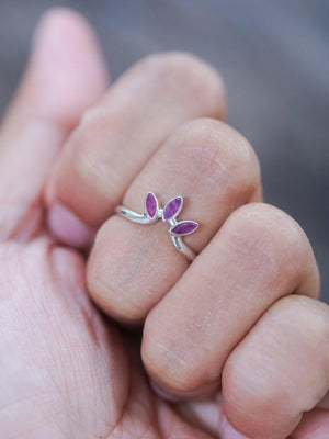 Marquise Ruby Crown Ring - Gardens of the Sun | Ethical Jewelry
