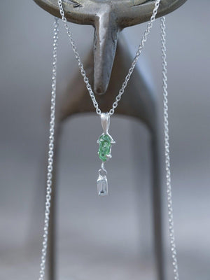 Merelani Mint Garnet and Aquamarine Necklace - Gardens of the Sun | Ethical Jewelry