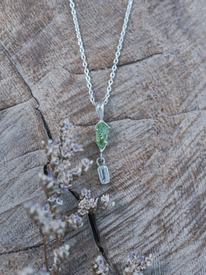 Merelani Mint Garnet and Aquamarine Necklace - Gardens of the Sun | Ethical Jewelry