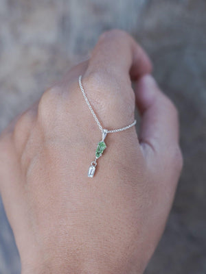 Merelani Mint Garnet and Aquamarine Necklace - Gardens of the Sun | Ethical Jewelry