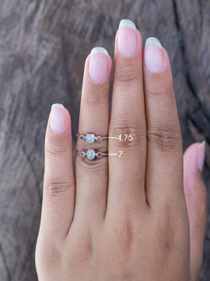 Milky Diamond and Garnet Ring - Gardens of the Sun | Ethical Jewelry