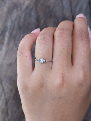 Milky Diamond and Garnet Ring - Gardens of the Sun | Ethical Jewelry