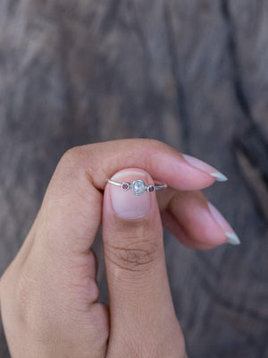 Milky Diamond and Garnet Ring - Gardens of the Sun | Ethical Jewelry