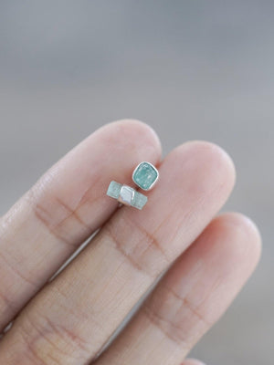 Mismatched Emerald Crystal Earrings - Gardens of the Sun | Ethical Jewelry