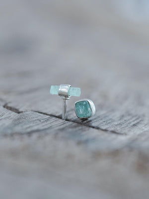 Mismatched Emerald Crystal Earrings - Gardens of the Sun | Ethical Jewelry