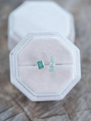 Mismatched Emerald Crystal Earrings - Gardens of the Sun | Ethical Jewelry