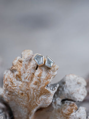 Mismatched Gray Diamond Earrings in Ethical Gold - Gardens of the Sun | Ethical Jewelry