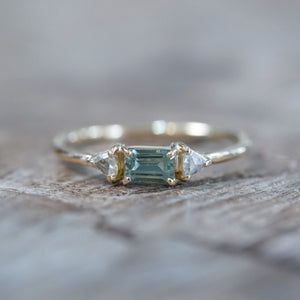 Montana Sapphire and Diamond Ring in Ethical Gold - Gardens of the Sun | Ethical Jewelry
