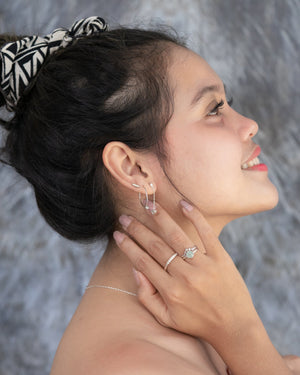 Moonstone and Aquamarine Heart Earrings - Gardens of the Sun | Ethical Jewelry