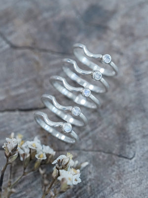 Moonstone Satellite Stacking Band - Gardens of the Sun | Ethical Jewelry