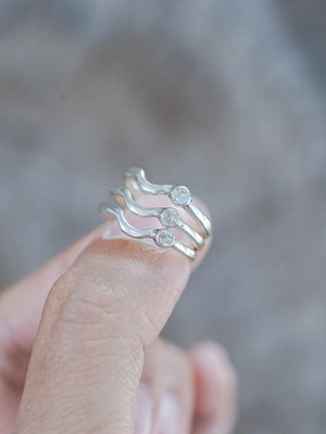 Moonstone Satellite Stacking Band - Gardens of the Sun | Ethical Jewelry