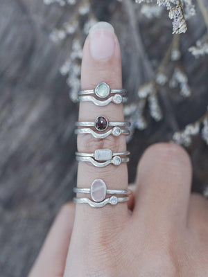 Moonstone Satellite Stacking Band - Gardens of the Sun | Ethical Jewelry
