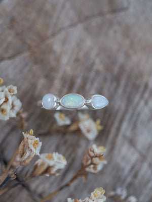 Multi Opal Ring in Silver - Gardens of the Sun | Ethical Jewelry