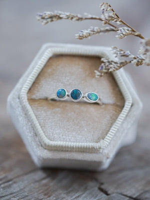Multi Opal Ring in Silver - Gardens of the Sun | Ethical Jewelry