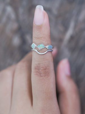 Multi Opal Ring in Silver - Gardens of the Sun | Ethical Jewelry