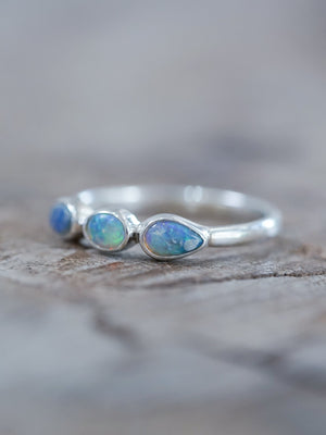 Multi Opal Ring in Silver - Gardens of the Sun | Ethical Jewelry