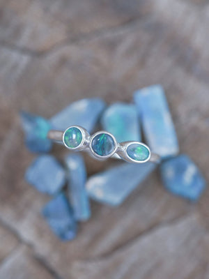 Multi Opal Ring in Silver - Gardens of the Sun | Ethical Jewelry