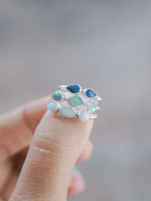 Multi Opal Ring in Silver - Gardens of the Sun | Ethical Jewelry