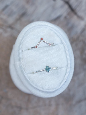 Nebula Sapphire and Garnet Ring Set - Gardens of the Sun | Ethical Jewelry