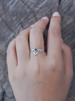 Nebula Sapphire and Garnet Ring Set - Gardens of the Sun | Ethical Jewelry