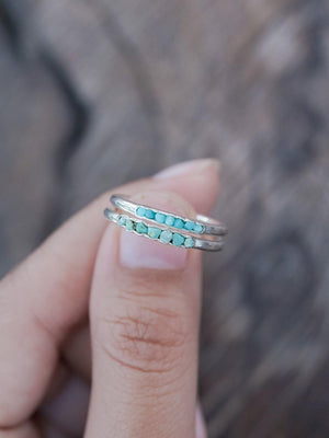 Nevada Turquoise Ring with Hidden Gems - Gardens of the Sun | Ethical Jewelry
