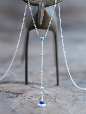 Night Constellation Nevada Turquoise and Lapis Lazuli Necklace - Gardens of the Sun | Ethical Jewelry