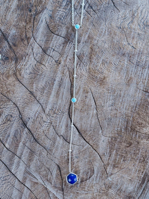 Night Constellation Nevada Turquoise and Lapis Lazuli Necklace - Gardens of the Sun | Ethical Jewelry