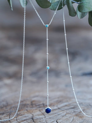 Night Constellation Nevada Turquoise and Lapis Lazuli Necklace - Gardens of the Sun | Ethical Jewelry