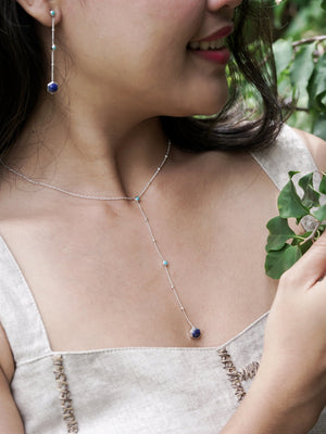 Night Constellation Nevada Turquoise and Lapis Lazuli Necklace - Gardens of the Sun | Ethical Jewelry