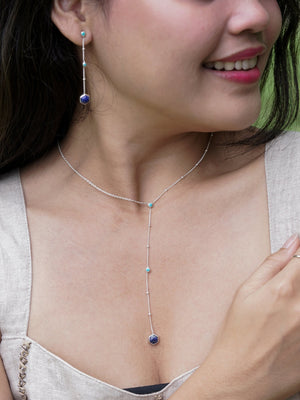 Night Constellation Nevada Turquoise and Lapis Lazuli Necklace - Gardens of the Sun | Ethical Jewelry