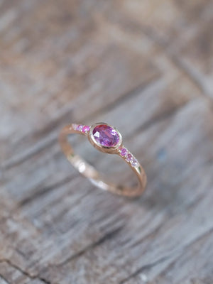 Ombre Pink Sapphire Ring in Rose Gold - Gardens of the Sun | Ethical Jewelry