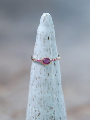 Ombre Pink Sapphire Ring in Rose Gold - Gardens of the Sun | Ethical Jewelry