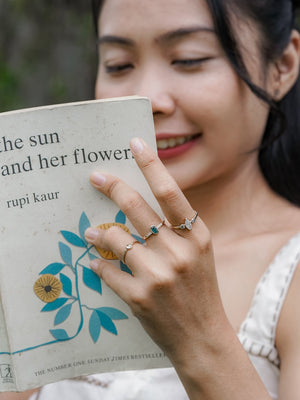 Oval Blue Diamond Ring in Ethical Gold - Gardens of the Sun | Ethical Jewelry