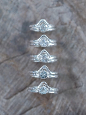 Pear Aquamarine Ring Set - Gardens of the Sun | Ethical Jewelry