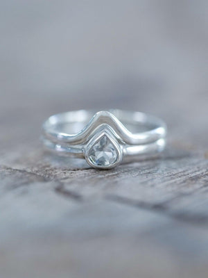 Pear Aquamarine Ring Set - Gardens of the Sun | Ethical Jewelry