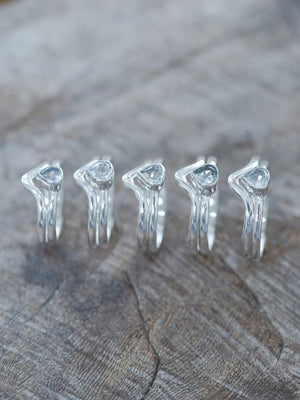 Pear Aquamarine Ring Set - Gardens of the Sun | Ethical Jewelry