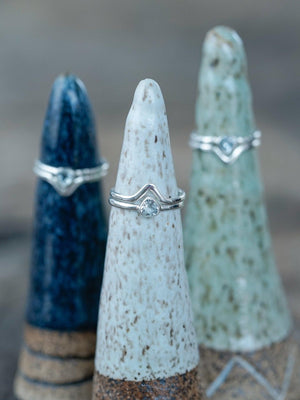 Pear Aquamarine Ring Set - Gardens of the Sun | Ethical Jewelry