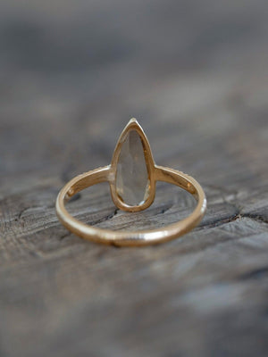 Pear Diamond and Spinel Ring Set in Eco Gold - Gardens of the Sun | Ethical Jewelry