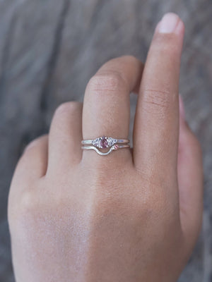 Pear Garnet and Spinel Ring - Gardens of the Sun | Ethical Jewelry
