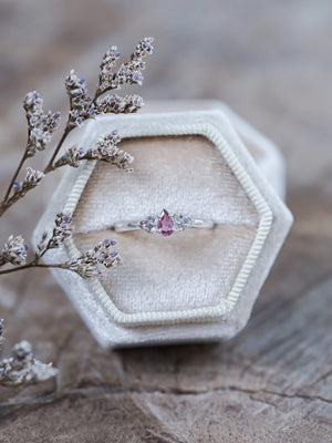 Pear Garnet and Spinel Ring - Gardens of the Sun | Ethical Jewelry