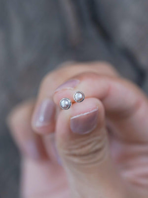 Pearl Button Earrings - Gardens of the Sun | Ethical Jewelry