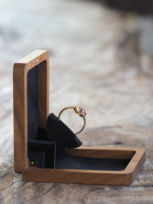 Pocket Ring Box in Walnut - Gardens of the Sun | Ethical Jewelry