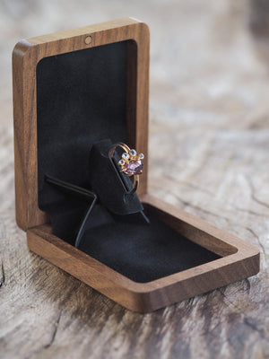 Pocket Ring Box in Walnut - Gardens of the Sun | Ethical Jewelry