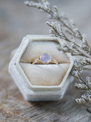 Purple Borneo Sapphire Ring in Ethical Gold - Gardens of the Sun | Ethical Jewelry