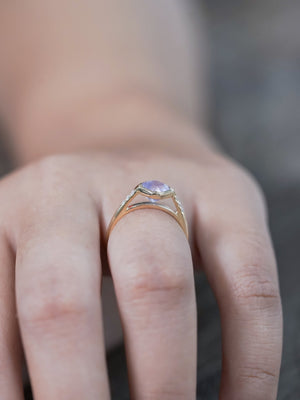 Purple Borneo Sapphire Ring in Ethical Gold - Gardens of the Sun | Ethical Jewelry