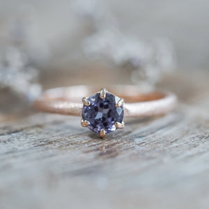 Purple Spinel Ring in Ethical Rose Gold - Gardens of the Sun | Ethical Jewelry